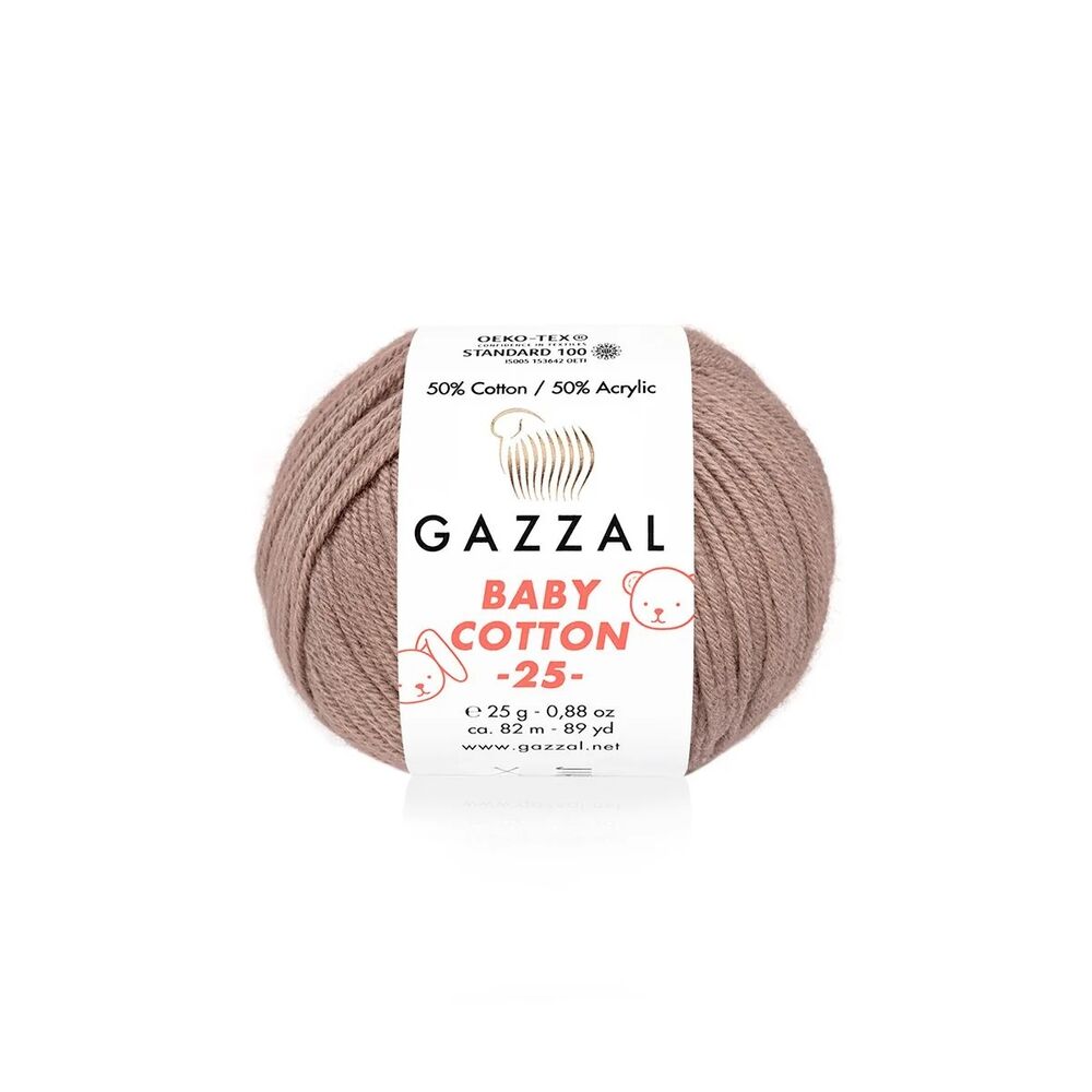 Gazzal Baby Cotton 25 El Örgü İpi Açık Kahve 3434