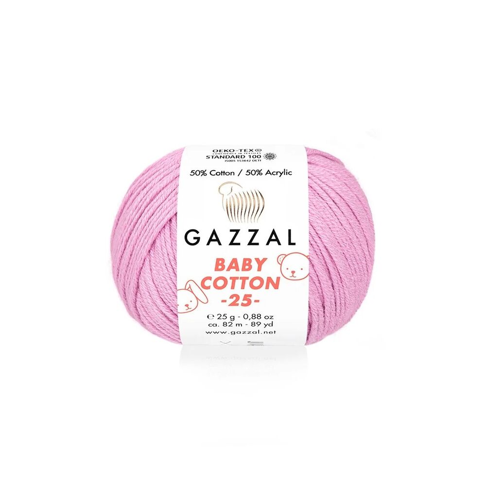 Gazzal Baby Cotton 25 El Örgü İpi Pastel Lavanta 3422