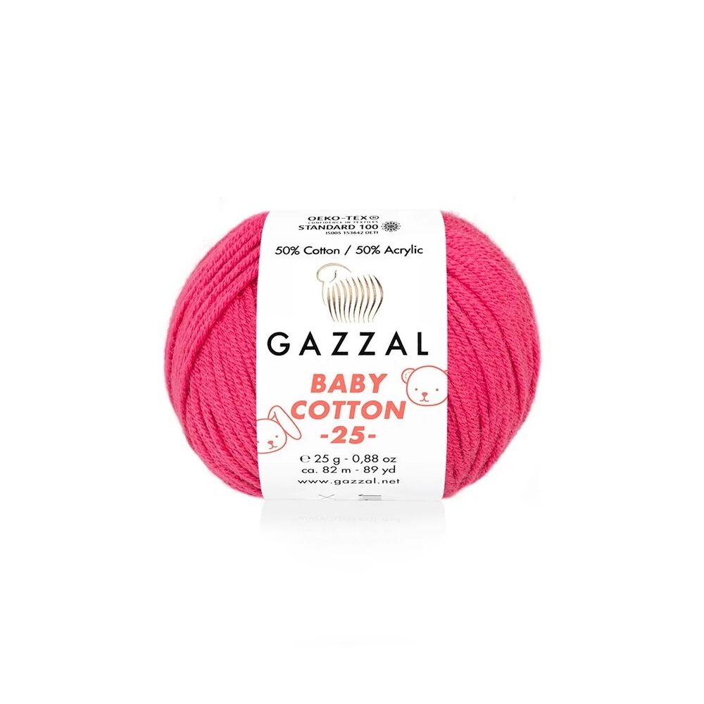 Gazzal Baby Cotton 25 El Örgü İpi Ahududu 3415