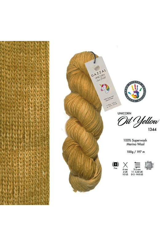 Gazzal - Gazzal Unicorn El Örgü İpi Yağ Sarısı 1344