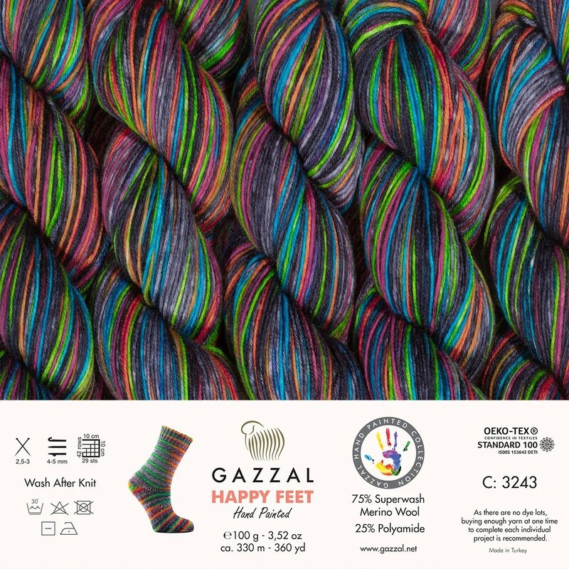 Gazzal Happy Feet Hand Knitting Yarn | 3243 - Thumbnail