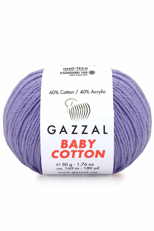 Gazzal - Gazzal Baby Cotton El Örgü İpi Leylak 3420 Gazzal - Gazzal Baby Cotton El Örgü İpi Leylak 3420