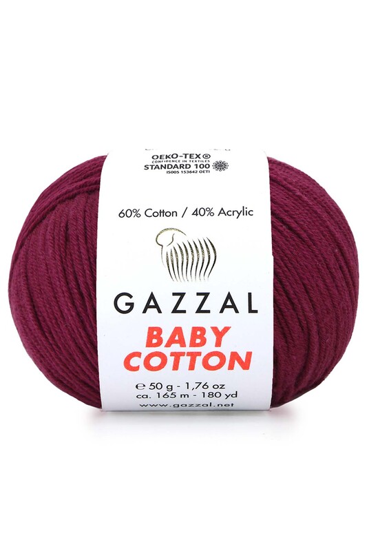 Gazzal - Gazzal Baby Cotton El Örgü İpi Erguvan 3442 Gazzal - Gazzal Baby Cotton El Örgü İpi Erguvan 3442