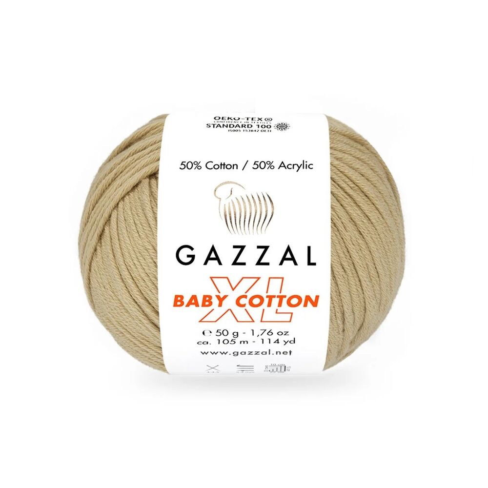 Gazzal Baby Cotton XL Yarn|Dark Beige 3424