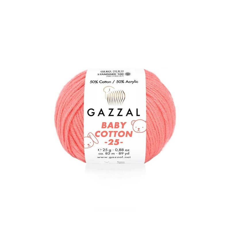 Gazzal - Gazzal Baby Cotton Yarn|Pink 3435