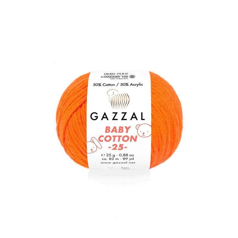 Gazzal Baby Cotton Yarn|Orange 3419 - Thumbnail