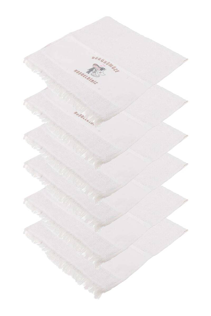 Gelin Ve Damat Baskılı Düğün Havlusu 6 Lı 40x80 Cm
