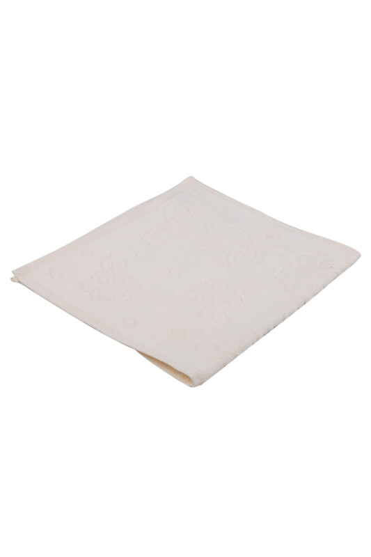 FİESTA - Snowdrop Patterned Velvet Embroidered Hand Towel 30*50 Cream 9819