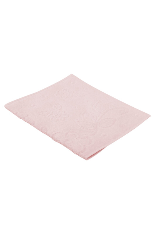 Snowdrop Patterned Velvet Embroidered Hand Towel 30*50 Beige 9819 - Thumbnail