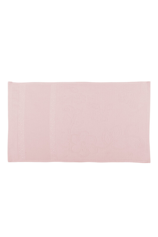 Snowdrop Patterned Velvet Embroidered Hand Towel 30*50 Beige 9819 - Thumbnail