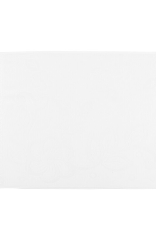 Snowdrop Velvet Embroidered Towel Fringed 50*90 White 9210 - Thumbnail