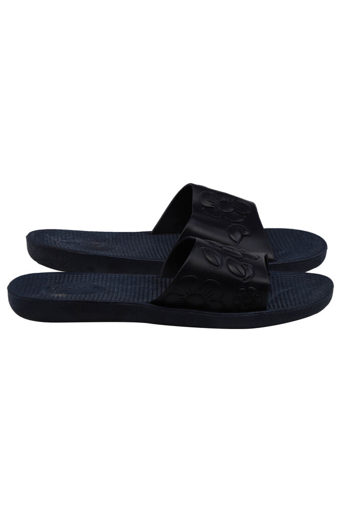 Kaşgar Floral Patterned Women Slippers 1831 | Navy blue