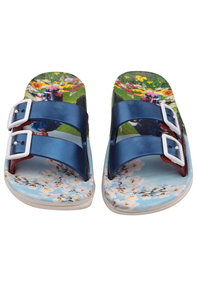 Kasgar Double Banded Boy Slippers | Navy Blue