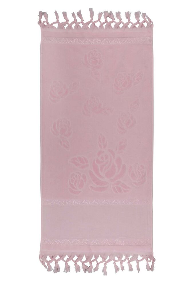 Bağlamalı Saçaklı İşlemelik Havlu 50*90 cm Pembe