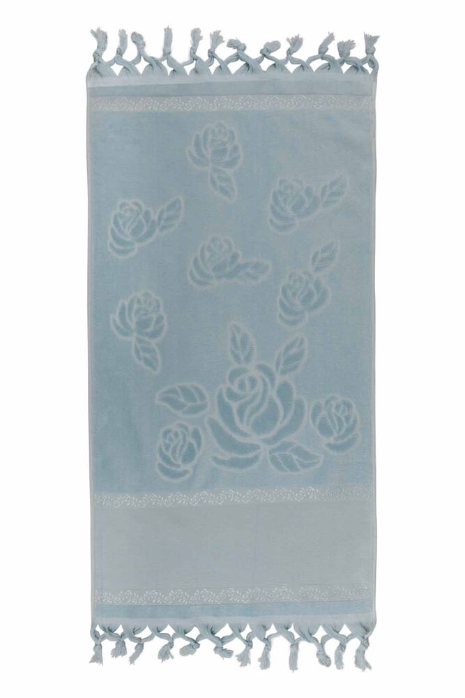 Bağlamalı Saçaklı İşlemelik Havlu 50*90 cm Turkuaz