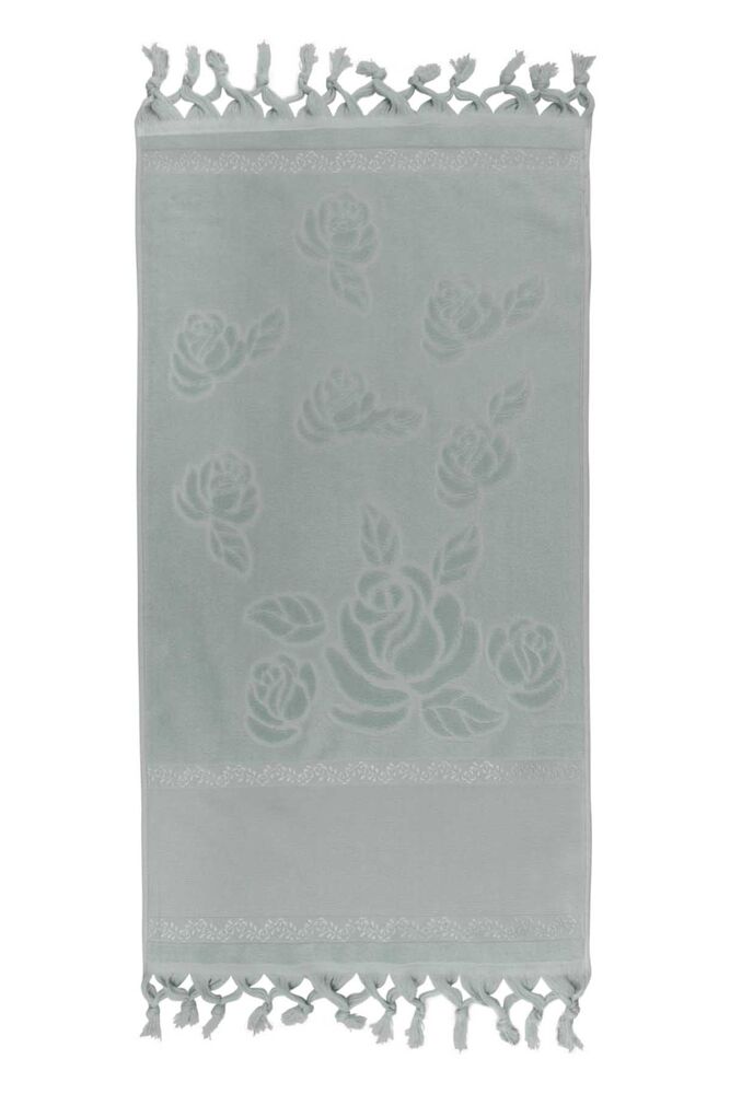 Bağlamalı Saçaklı İşlemelik Havlu 50*90 cm Su Yeşili