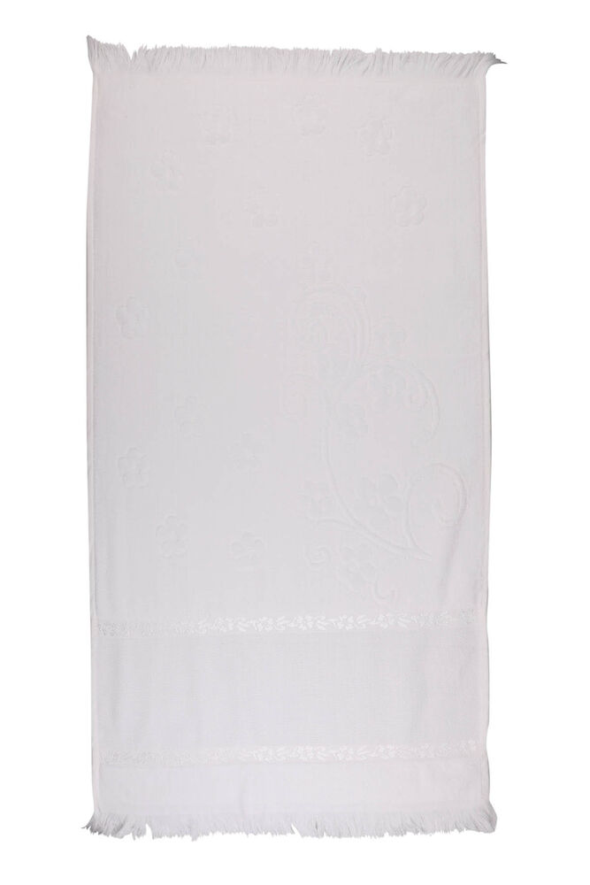 Saçaklı İşlemelik Havlu 50*90 cm | Beyaz