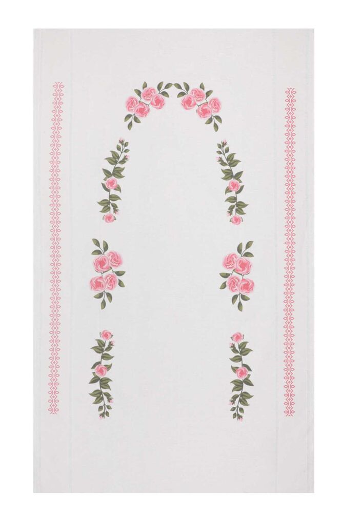 Baskılı Keten Ajurlu Etamin İşlemelik Seccade 509 | Pembe