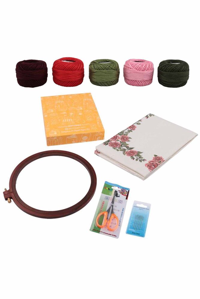 Baskılı Keten Ajurlu Etamin İşlemelik Seccade Seti-13