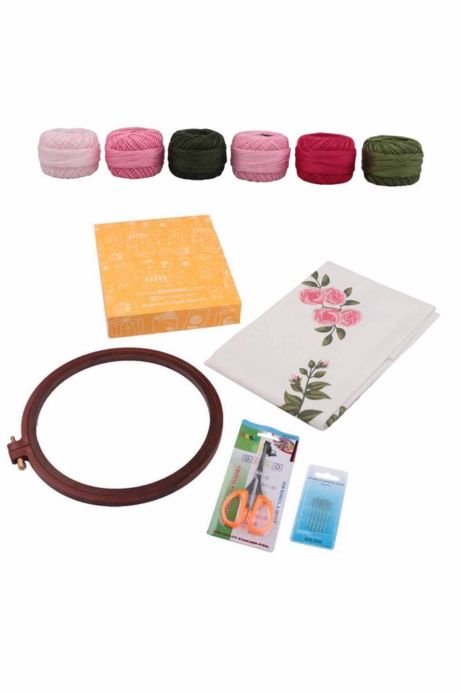 Baskılı Keten Ajurlu Etamin İşlemelik Seccade Seti-12