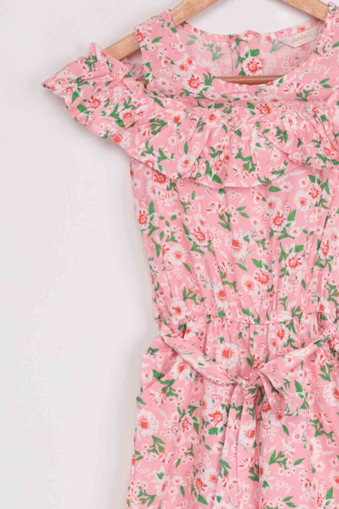 Flower Printed Girl Jumpsuit 20065 | Pink