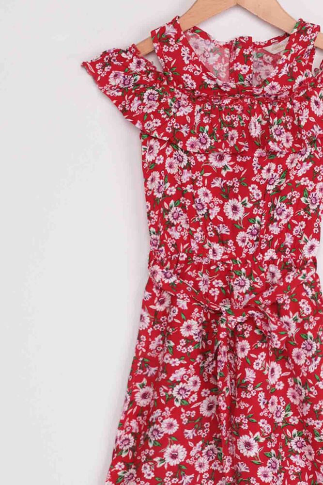 Flower Printed Girl Jumpsuit 20065 | Red