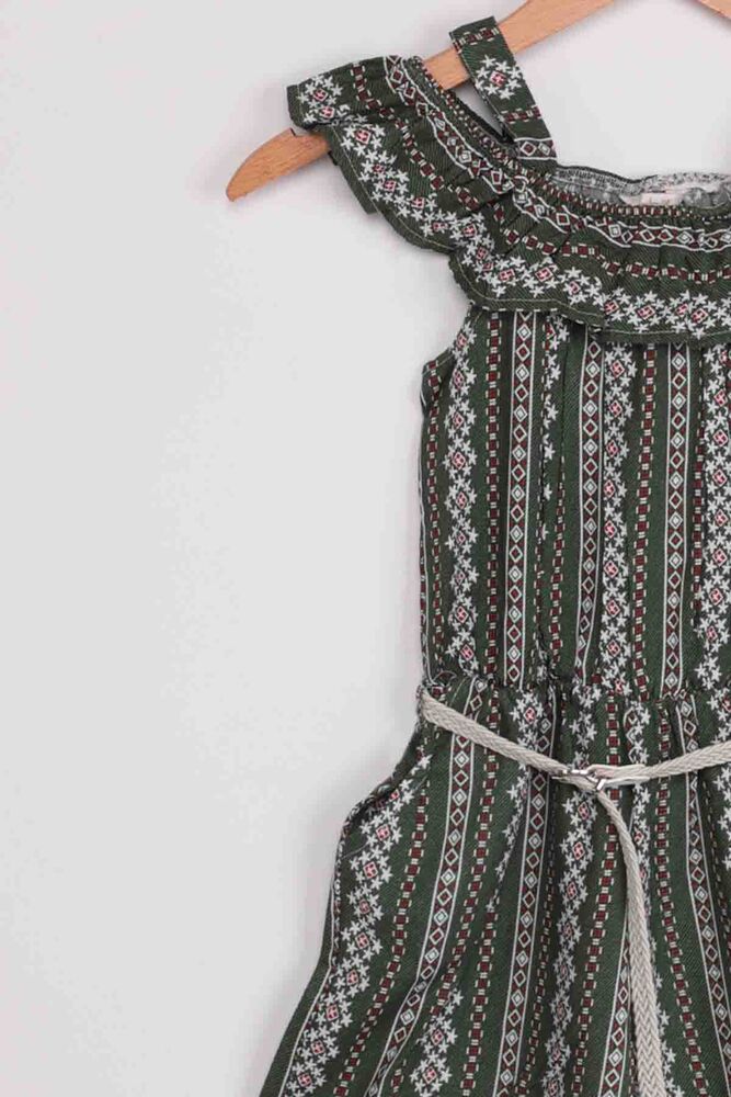 Madonna Neck Girl Short Overalls | Green