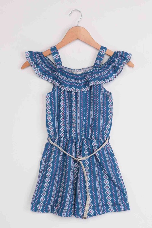 SİMİSSO - Madonna Neck Girl Jumpsuit | Blue
