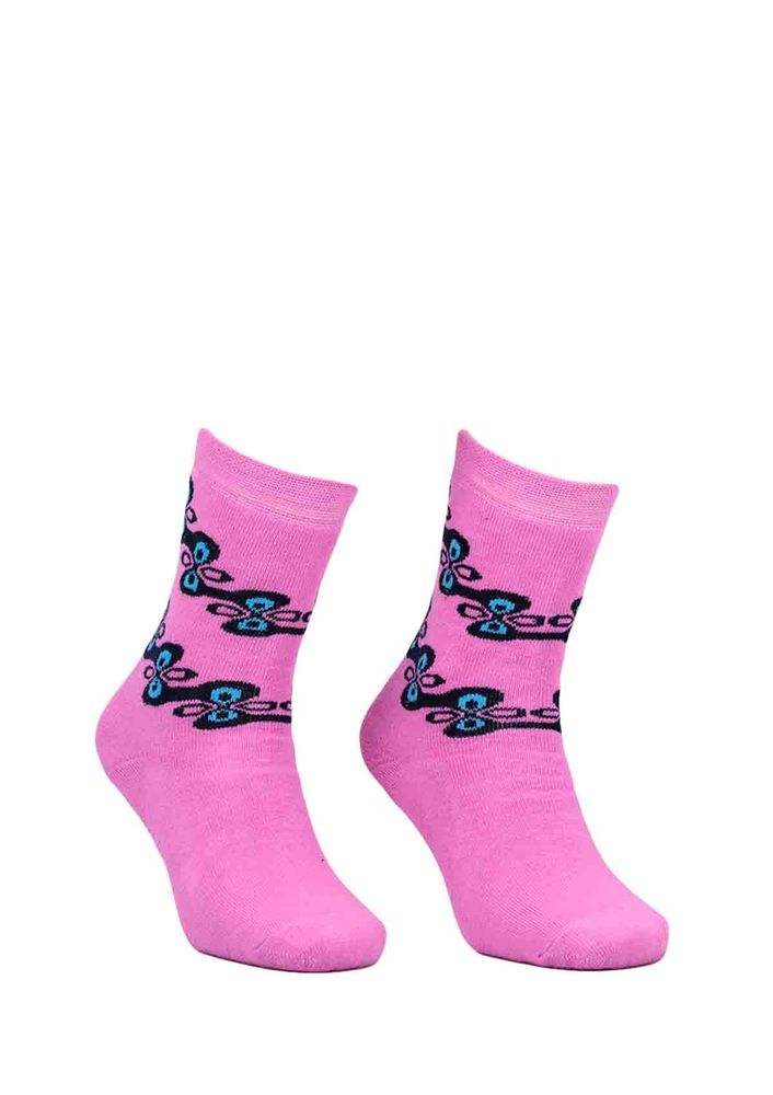 Ada Desenli Havlu Çorap 4199 | Pembe