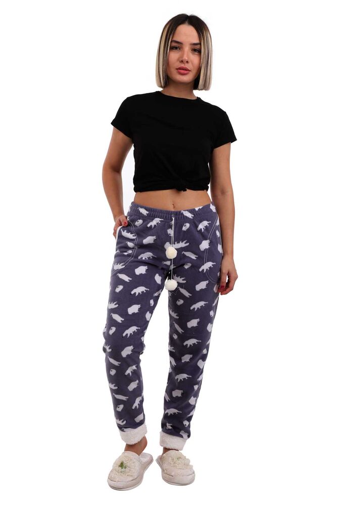 Arcan Ayıcık Desenli Polar Pijama Altı | Füme