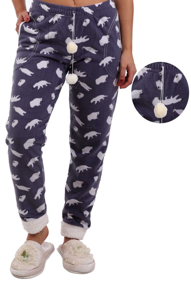 Arcan Ayıcık Desenli Polar Pijama Altı | Füme
