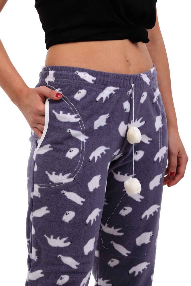 Arcan Ayıcık Desenli Polar Pijama Altı | Füme