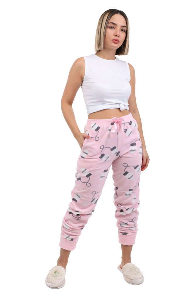 Arcan Eldiven Desenli Polar Pijama Altı | Pembe