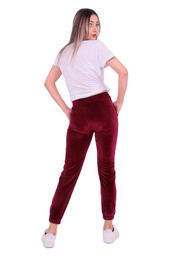 Бархатные брюки Lady Hürrem 2172/бордовый