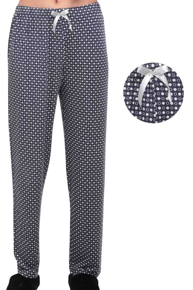 Daire Desenli Kadın Pijama Altı | Siyah