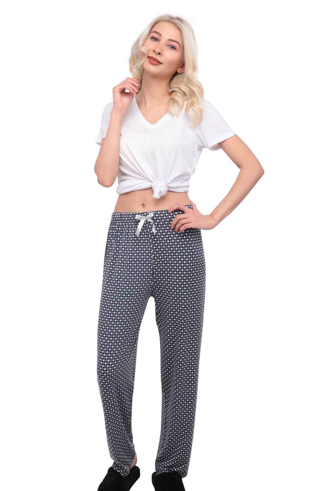 Daire Desenli Kadın Pijama Altı | Siyah