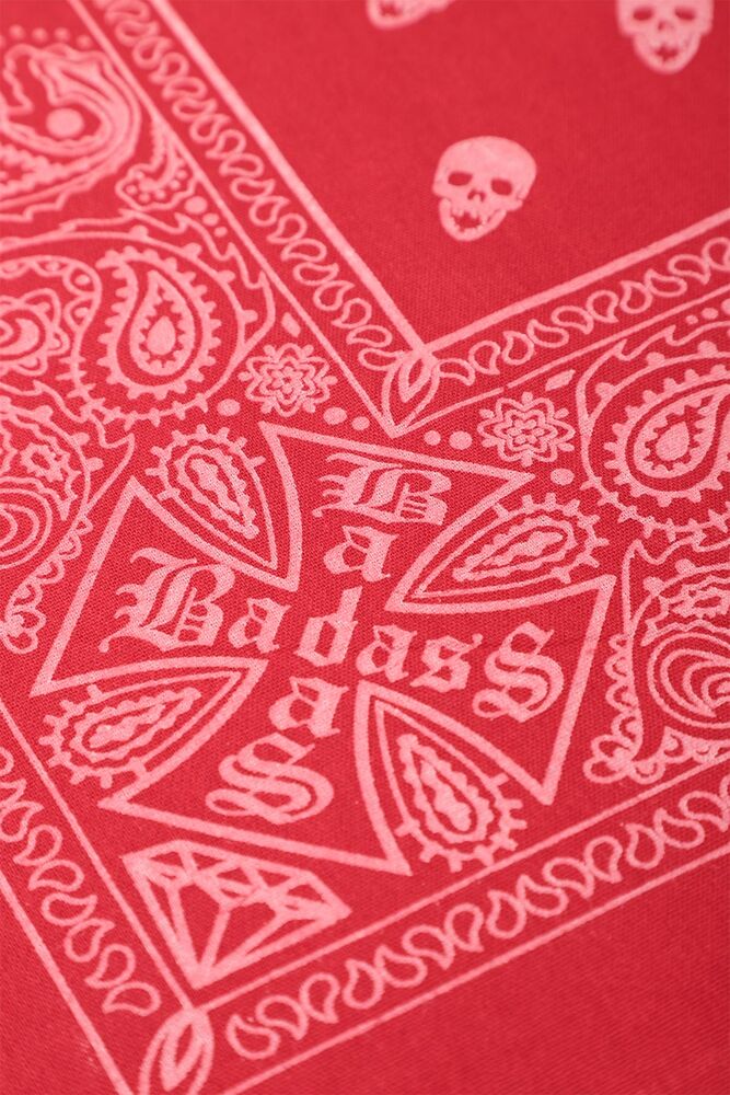 Kurukafa Baskılı Bandana | Kırmızı
