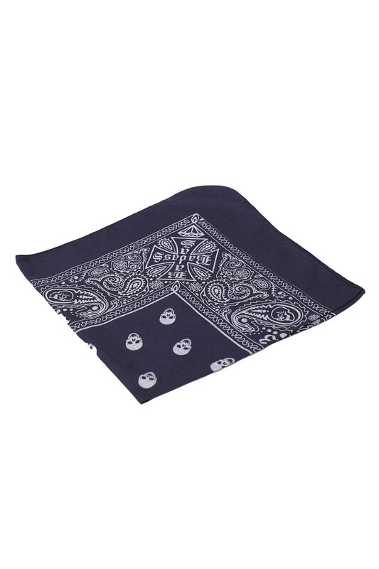 GÜLŞEN - Kurukafa Baskılı Bandana | Lacivert