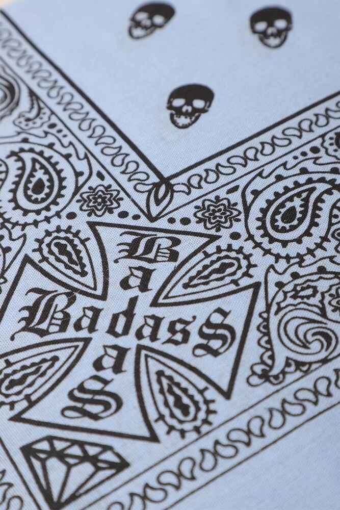 Kurukafa Baskılı Bandana | Mavi