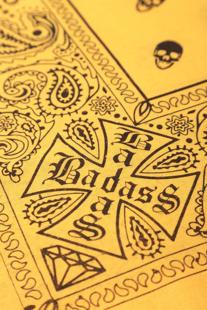 Kurukafa Baskılı Bandana | Sarı