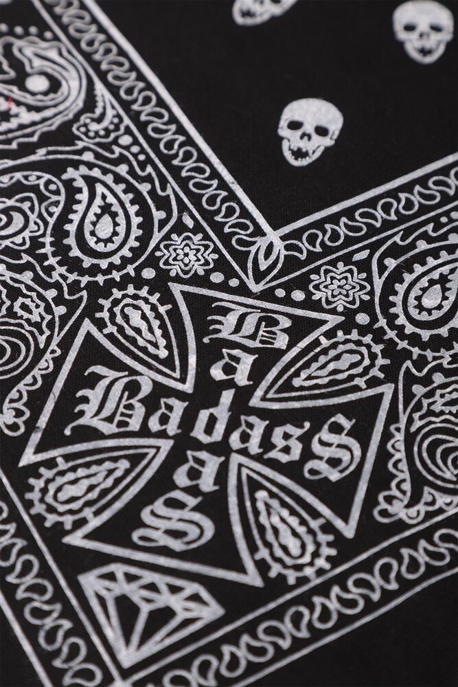 Kurukafa Baskılı Bandana | Siyah