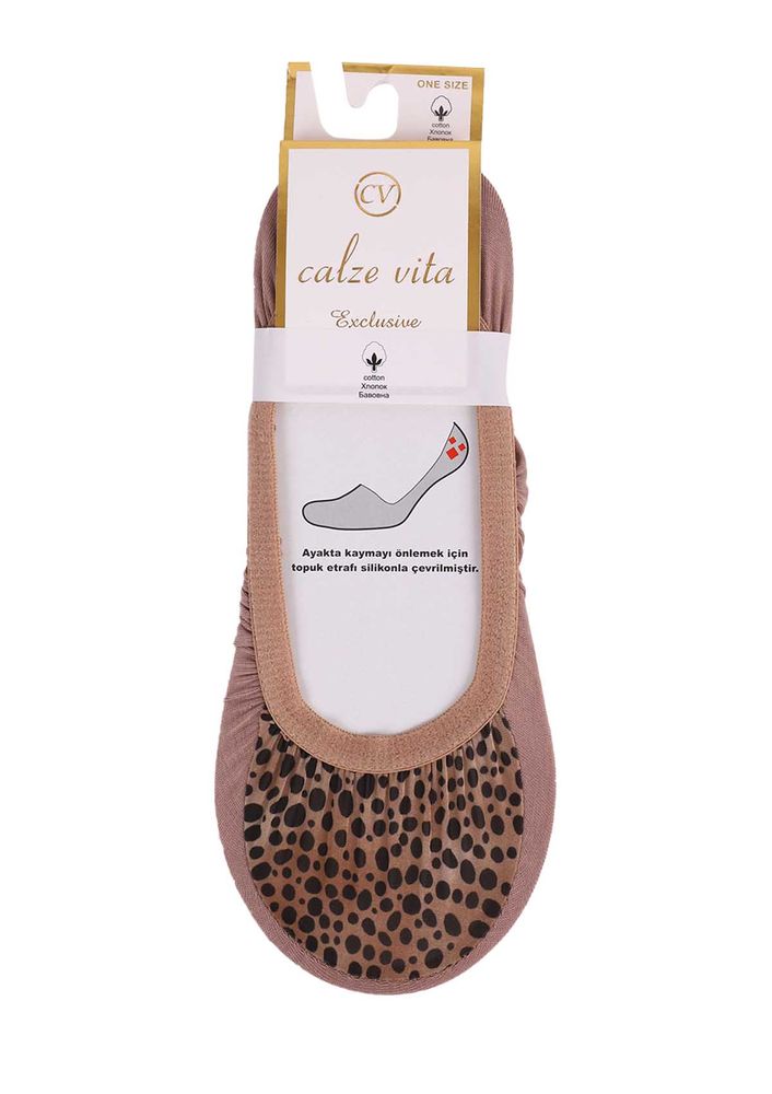 Calze Vita Leopar Desenli Babet Çorap 348 | Vizon