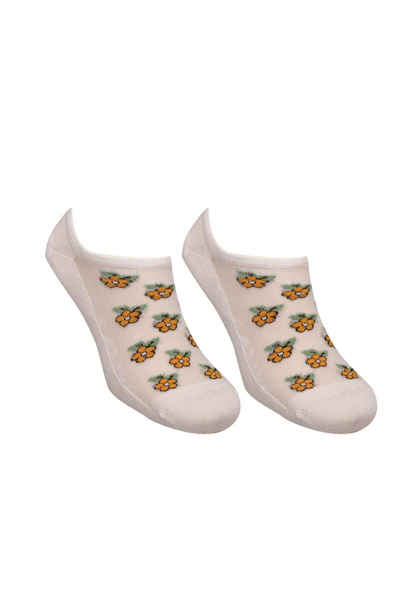 Kadın Bambu Sneakers Desenli Çorap 27619 | Beyaz