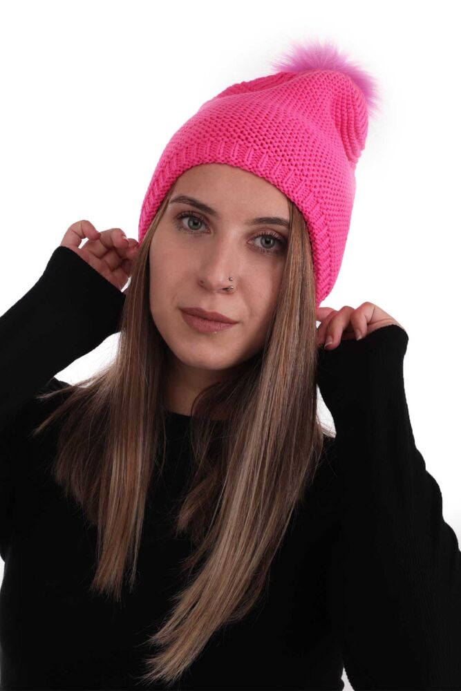 Ponponlu Kadın Bere | Pembe