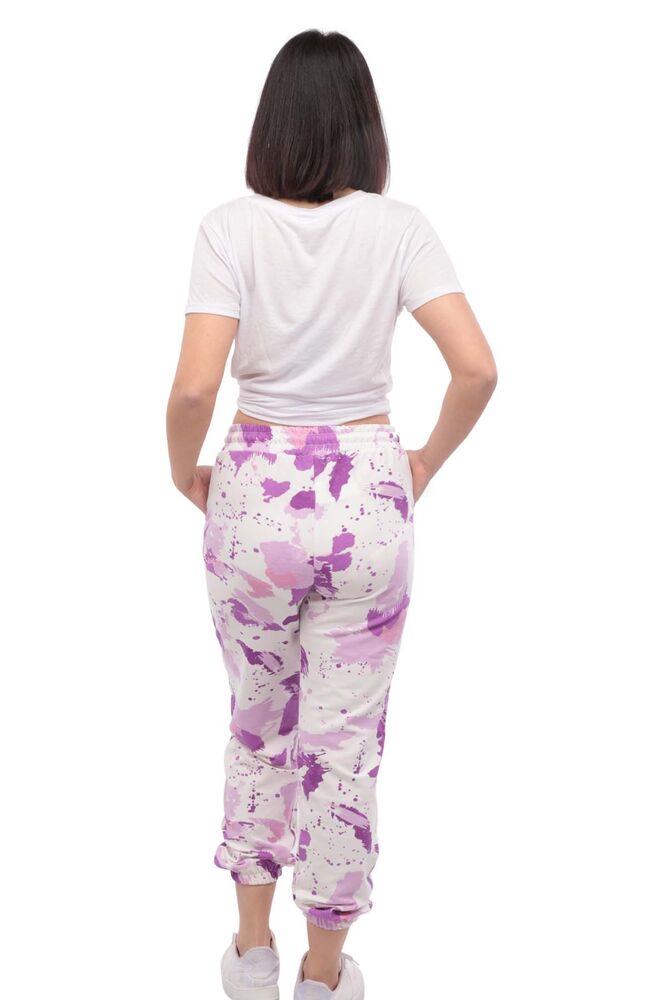 Batik Desenli Kadın Eşofman Altı | Mor