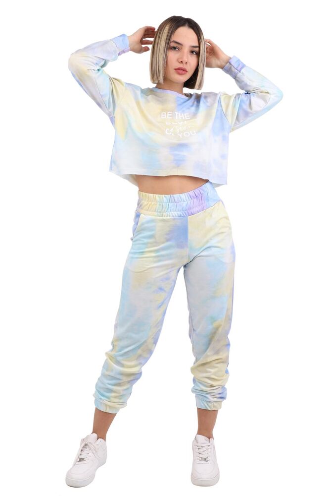 Batik Desenli Crop Eşofman Takımı 3843 | Lila