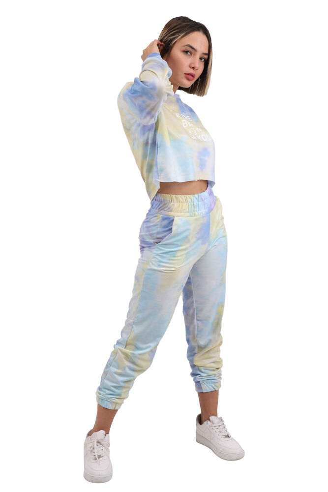 Batik Desenli Crop Eşofman Takımı 3843 | Lila