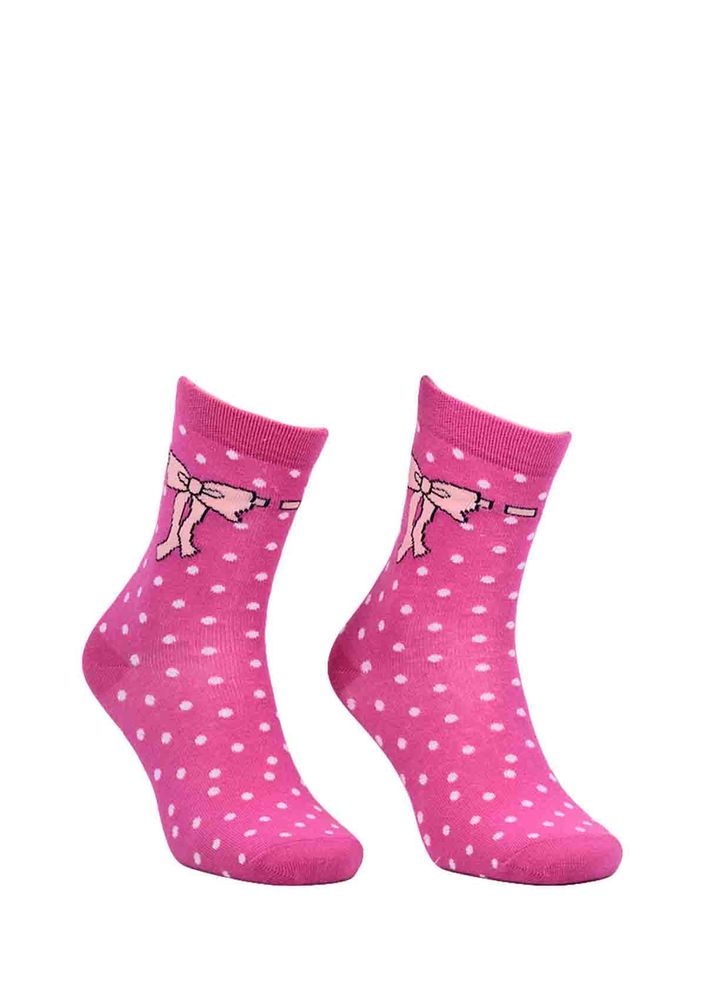 Calze Vita Puantiyeli Kurdele Desenli Çorap 345 | Pembe