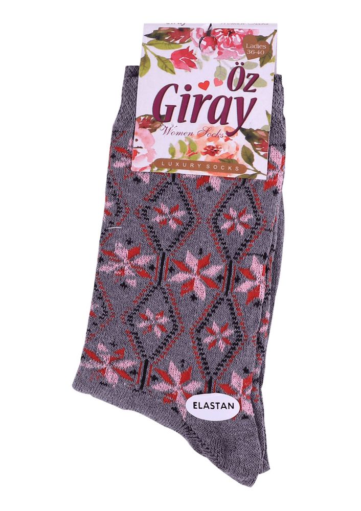 Dilim Desenli Çorap 6003 | Gri