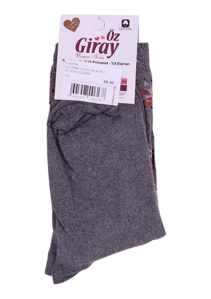 Dilim Desenli Çorap 6003 | Gri